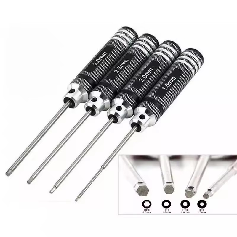 4PCS 1.5/2/2.5/3.0mm Black Hex - Rc Hobby Electric Screwdriver recension och pris